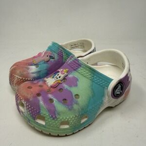 Crocs Classic Clog Tie Dye Sandals Toddler Children Size C5 Slip On Shoes